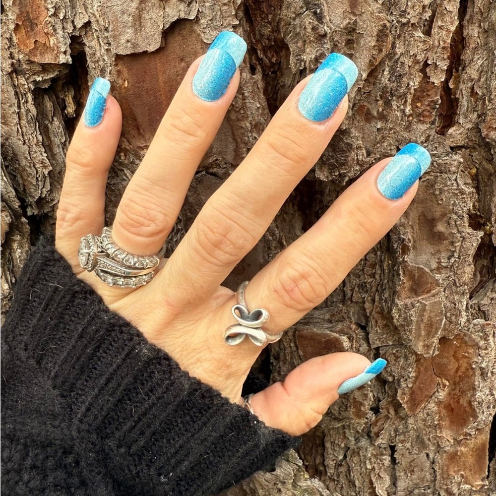 *Retired* Color Street: On the Flip Side | Blue French Tip Manicure Gradient